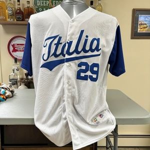 Authentic 2017 Team Italy WBC Francisco Cervelli Jersey #29 Size 52